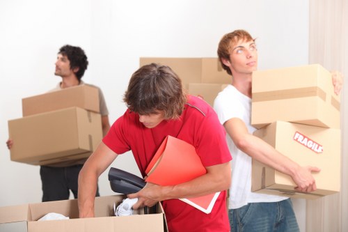 Loading boxes and household items into a van in Surrey