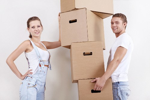 Organised boxes ready for a move in a Surrey property